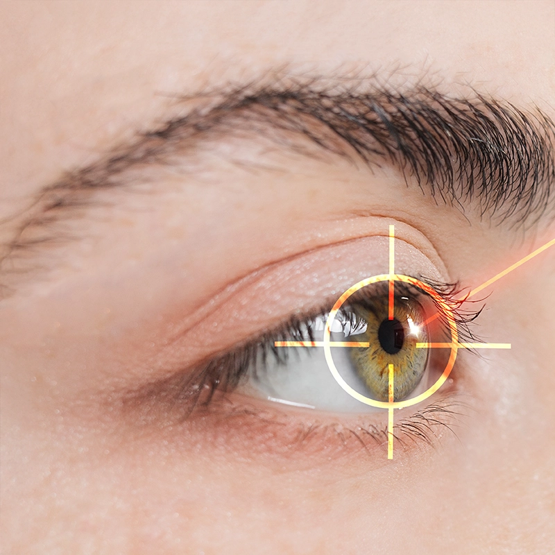 Laser pointing at someone's eye