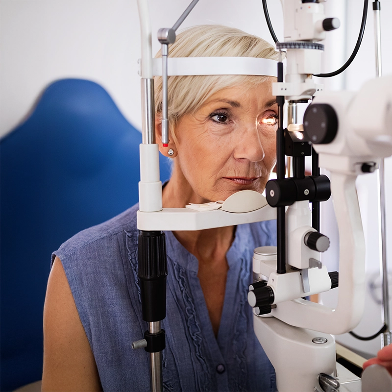 Woman getting an eye examination